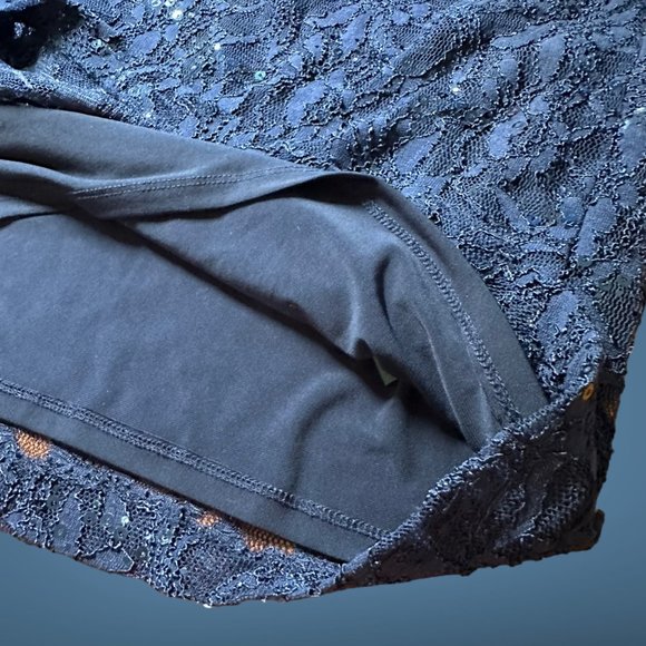 Ralph Lauren|Sheath Long Dress|Size 10|Navy Blue|Full Lace|Sequin|Lined|Stretch - Picture 12 of 16